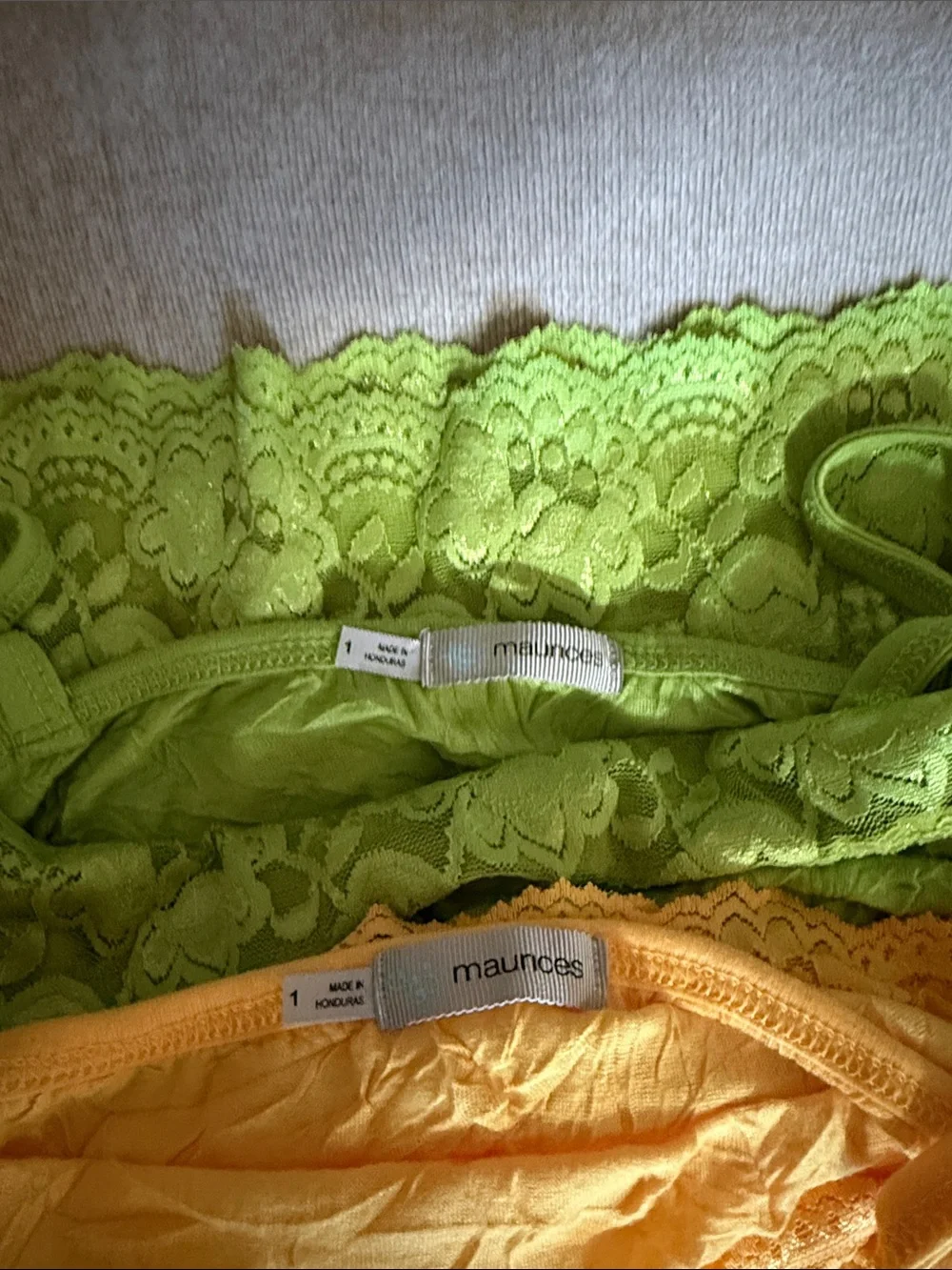Maurices Lace-Trim Camisoles — Yellow & Lime - Picture 3 of 5